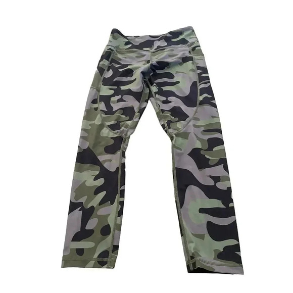 Zyia Active Green Skinny Camouflage Compression Leggings Size Large - Picture 1 of 7